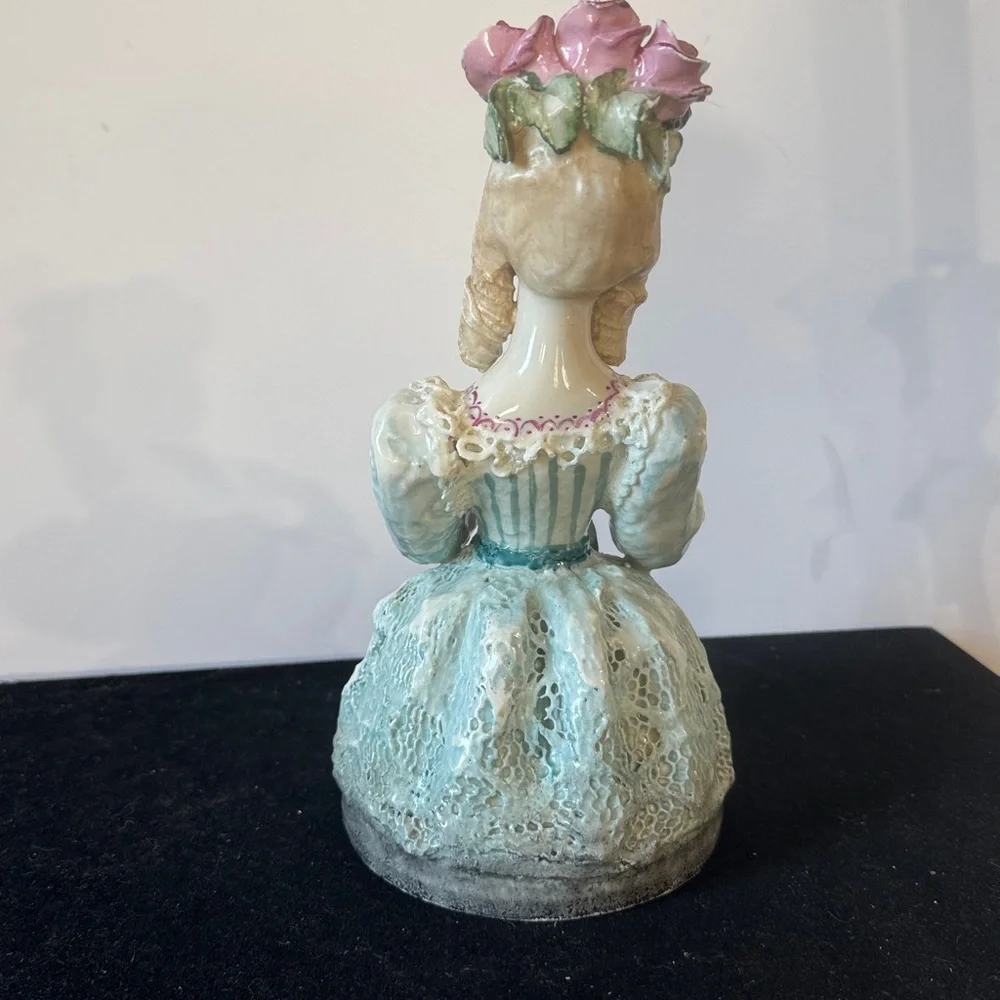 Vintage Cordey Ceramics Woman's Bust with Roses 10